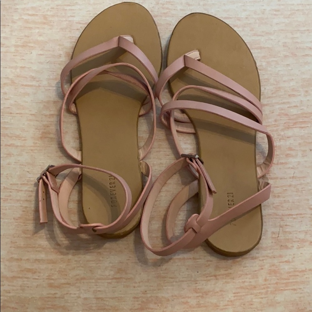 Pink strappy sandals